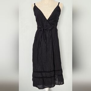 Wilfred black linen wrap dress.